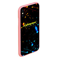 Чехол iPhone XS Max матовый Огненная лава и вода киберпанк, цвет: 3D-баблгам — фото 2