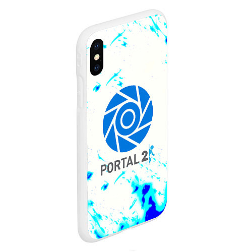 Чехол iPhone XS Max матовый Portal краски / 3D-Белый – фото 2