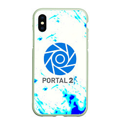 Чехол iPhone XS Max матовый Portal краски, цвет: 3D-салатовый