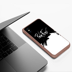 Чехол iPhone XS Max матовый Pink Floyd белые краски, цвет: 3D-коричневый — фото 2