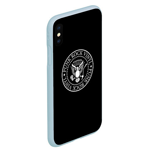 Чехол iPhone XS Max матовый Ramones logo rock / 3D-Голубой – фото 2