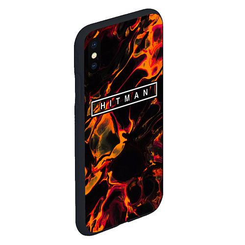 Чехол iPhone XS Max матовый Hitman red lava / 3D-Черный – фото 2