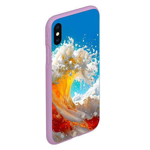 Чехол iPhone XS Max матовый Море пива - большая волна / 3D-Сиреневый – фото 2