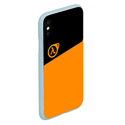 Чехол iPhone XS Max матовый Half life orange game / 3D-Голубой – фото 2