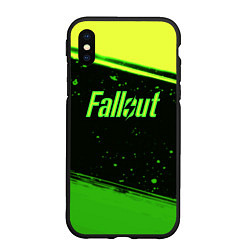 Чехол iPhone XS Max матовый Fallout toxic line, цвет: 3D-черный