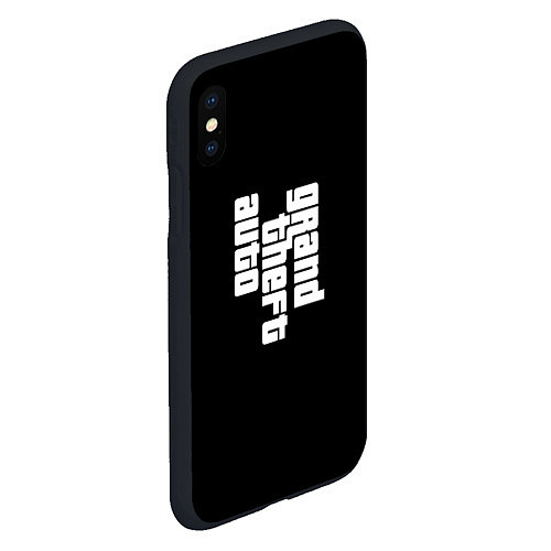 Чехол iPhone XS Max матовый Grand theft auto logo / 3D-Черный – фото 2