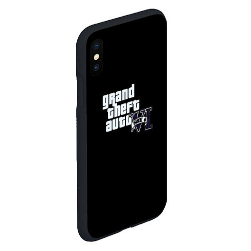 Чехол iPhone XS Max матовый GTA 6 logo vice city / 3D-Черный – фото 2