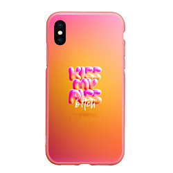 Чехол iPhone XS Max матовый Kiss my piss, bitch, цвет: 3D-баблгам