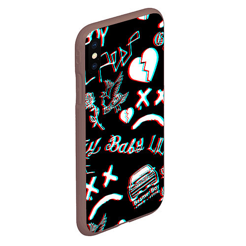 Чехол iPhone XS Max матовый Lil Peep logo glitch / 3D-Коричневый – фото 2