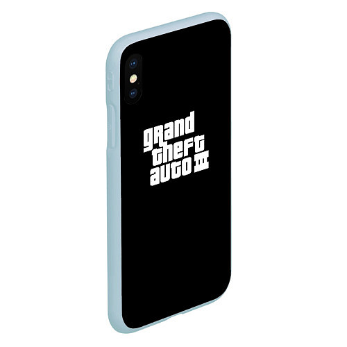 Чехол iPhone XS Max матовый GTA3 logo / 3D-Голубой – фото 2