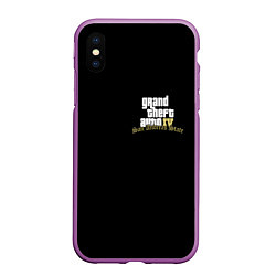 Чехол iPhone XS Max матовый GTA 6 logo game, цвет: 3D-фиолетовый