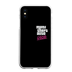 Чехол iPhone XS Max матовый GTA vice city game, цвет: 3D-белый