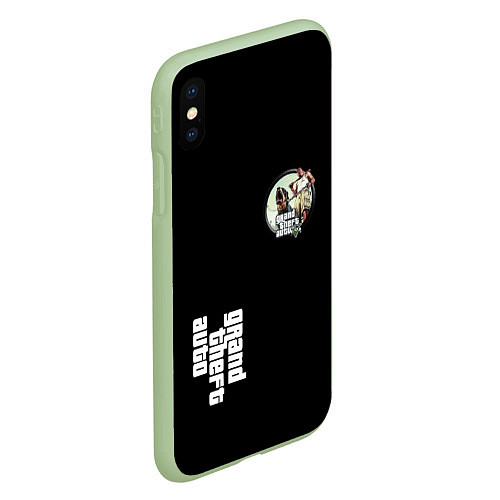 Чехол iPhone XS Max матовый GTA 5 logo / 3D-Салатовый – фото 2