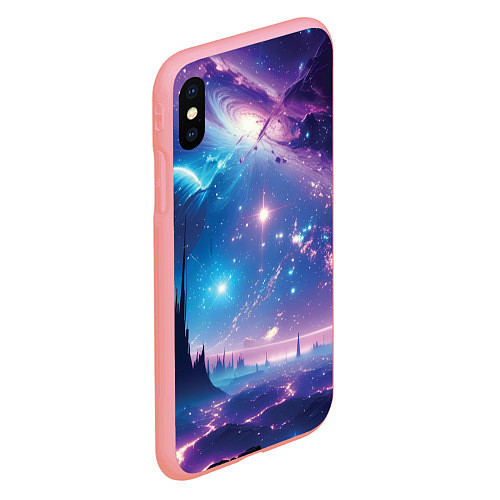 Чехол iPhone XS Max матовый Звездный город в космосе / 3D-Баблгам – фото 2