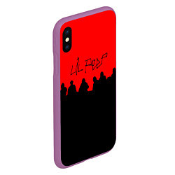 Чехол iPhone XS Max матовый Lil Peep band, цвет: 3D-фиолетовый — фото 2