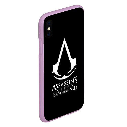 Чехол iPhone XS Max матовый Assassins Creed brotherhood / 3D-Сиреневый – фото 2