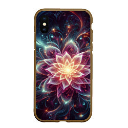 Чехол iPhone XS Max матовый Красочный цветок из фрактала, цвет: 3D-коричневый