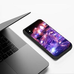 Чехол iPhone XS Max матовый Плавление абстрактных блестящих камней, цвет: 3D-черный — фото 2