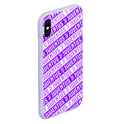 Чехол iPhone XS Max матовый Juventus pattern, цвет: 3D-светло-сиреневый — фото 2