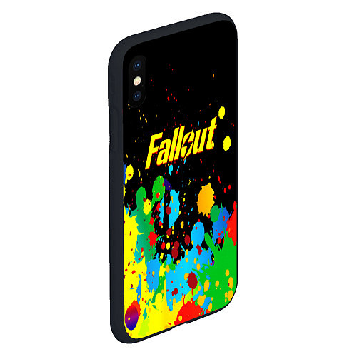 Чехол iPhone XS Max матовый Fallout цветные краски / 3D-Черный – фото 2