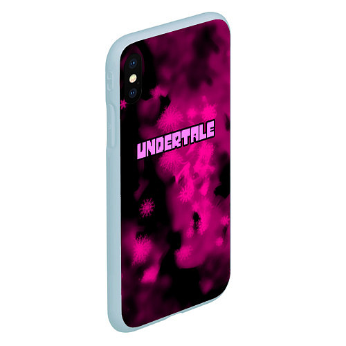 Чехол iPhone XS Max матовый Undertale pink game / 3D-Голубой – фото 2