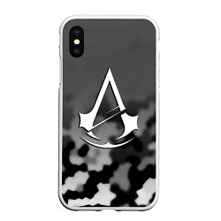 Чехол iPhone XS Max матовый Assassins Creed game, цвет: 3D-белый