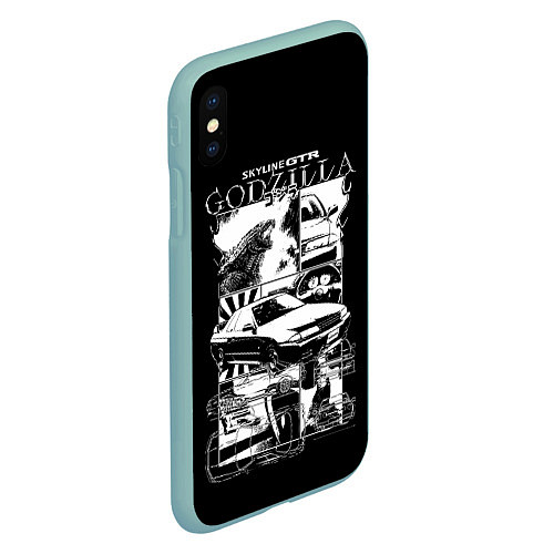 Чехол iPhone XS Max матовый Skyline GTR Godzilla / 3D-Мятный – фото 2