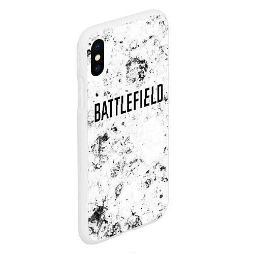 Чехол iPhone XS Max матовый Battlefield dirty white craters / 3D-Белый – фото 2