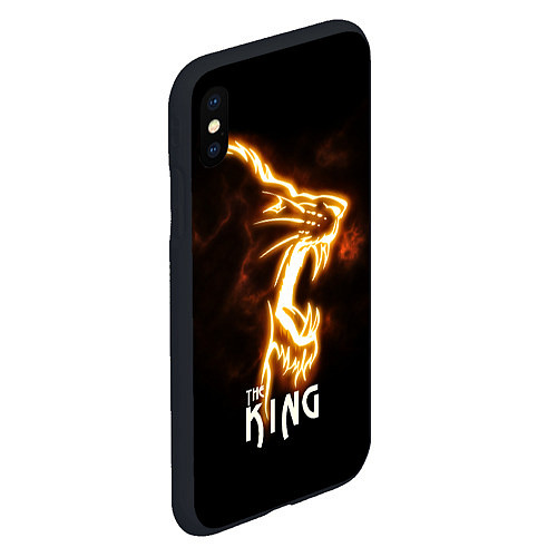 Чехол iPhone XS Max матовый Lion fire King / 3D-Черный – фото 2