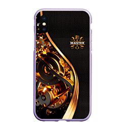 Чехол iPhone XS Max матовый Золотой мастер, цвет: 3D-светло-сиреневый