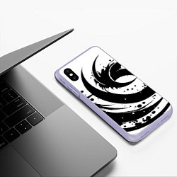 Чехол iPhone XS Max матовый Ai art black and white abstraction, цвет: 3D-светло-сиреневый — фото 2