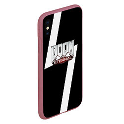 Чехол iPhone XS Max матовый Doom eternal geometry white, цвет: 3D-малиновый — фото 2