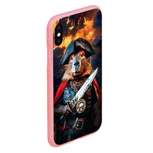 Чехол iPhone XS Max матовый Капибара - король пиратов / 3D-Баблгам – фото 2