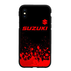 Чехол iPhone XS Max матовый Suzuki - red gradient посередине, цвет: 3D-черный