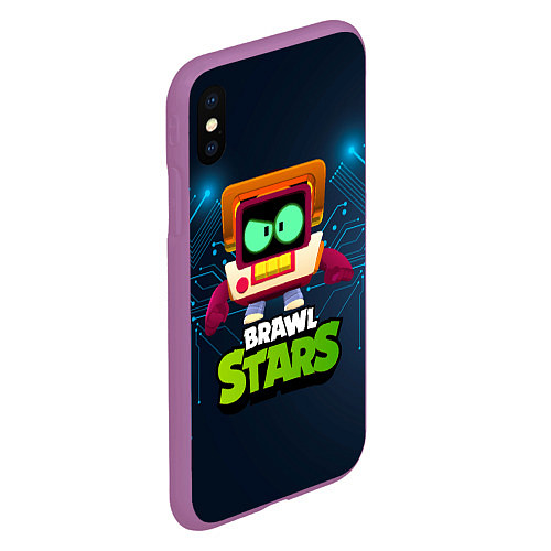 Чехол iPhone XS Max матовый Brawl start 8 bit skin old tv / 3D-Фиолетовый – фото 2