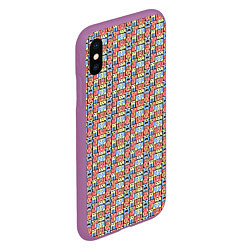 Чехол iPhone XS Max матовый Монстры и человечки, цвет: 3D-фиолетовый — фото 2