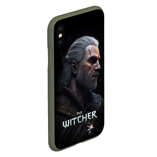 Чехол iPhone XS Max матовый The Witcher poster / 3D-Темно-зеленый – фото 2