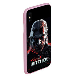 Чехол iPhone XS Max матовый The Witcher dark style, цвет: 3D-розовый — фото 2