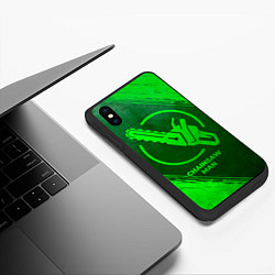 Чехол iPhone XS Max матовый Chainsaw Man - green gradient, цвет: 3D-черный — фото 2