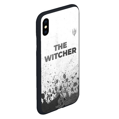 Чехол iPhone XS Max матовый The Witcher - white gradient посередине / 3D-Черный – фото 2