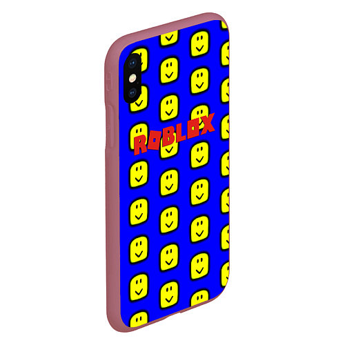 Чехол iPhone XS Max матовый Roblox pattern mobile / 3D-Малиновый – фото 2