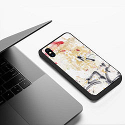 Чехол iPhone XS Max матовый Стена с потрескавшейся краской и надписи, цвет: 3D-черный — фото 2