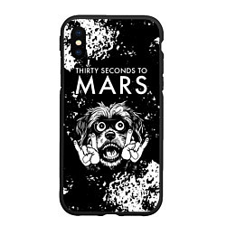 Чехол iPhone XS Max матовый Thirty Seconds to Mars рок пес, цвет: 3D-черный