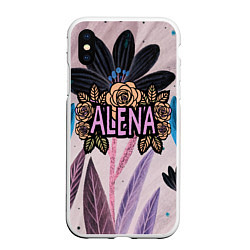 Чехол iPhone XS Max матовый Alena roses, цвет: 3D-белый