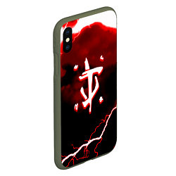 Чехол iPhone XS Max матовый Doom storm logo, цвет: 3D-темно-зеленый — фото 2