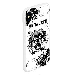 Чехол iPhone XS Max матовый Megadeth - рок пес, цвет: 3D-белый — фото 2