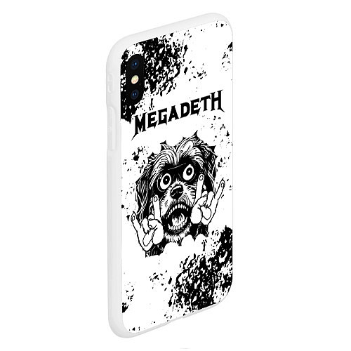 Чехол iPhone XS Max матовый Megadeth - рок пес / 3D-Белый – фото 2