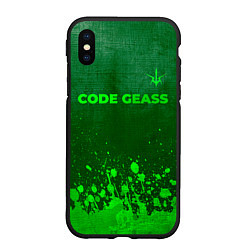 Чехол iPhone XS Max матовый Code Geass - green gradient посередине, цвет: 3D-черный