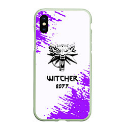 Чехол iPhone XS Max матовый The Witcher 2077 неоновые краски, цвет: 3D-салатовый