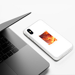 Чехол iPhone XS Max матовый Flame girl, цвет: 3D-белый — фото 2